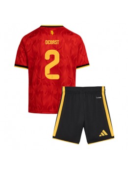 Belgien Zeno Debast #2 Replika Hemmakläder Barn VM 2026 Kortärmad (+ byxor)